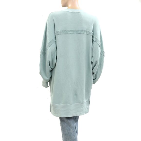 Free People Taylor Sweatshirt Tunic Top Oversized Solid Slouchy Cotton XS 275950 - Picture 3 of 4